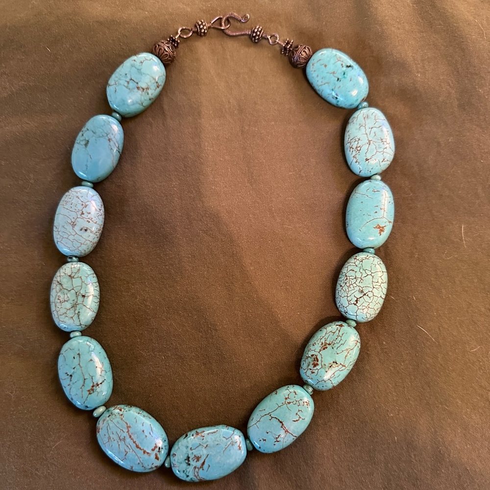 Turquoise necklace 925 clasp